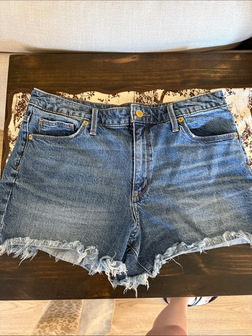 Universal Thread Distressed High-Rise Denim Cutoff Shorts - Light Blue